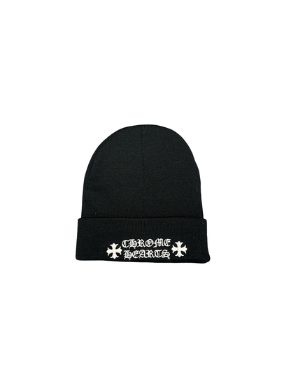 Chrome Hearts Script Beanie (Black/White)