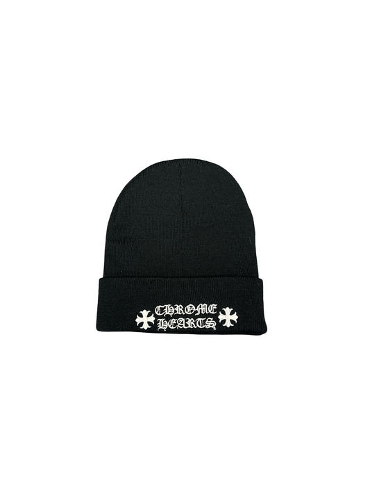 Chrome Hearts Script Beanie (Black/White)
