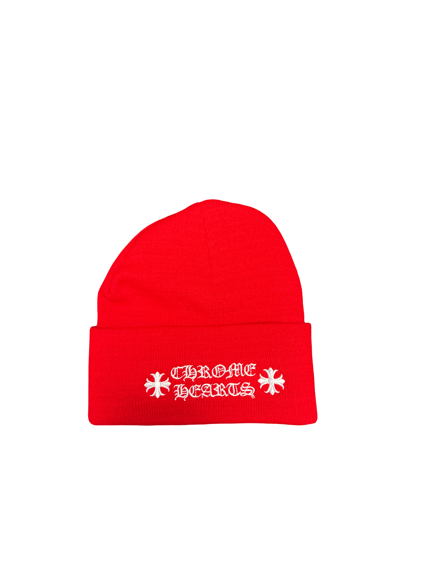 Chrome Hearts Script Beanie (Red/White)