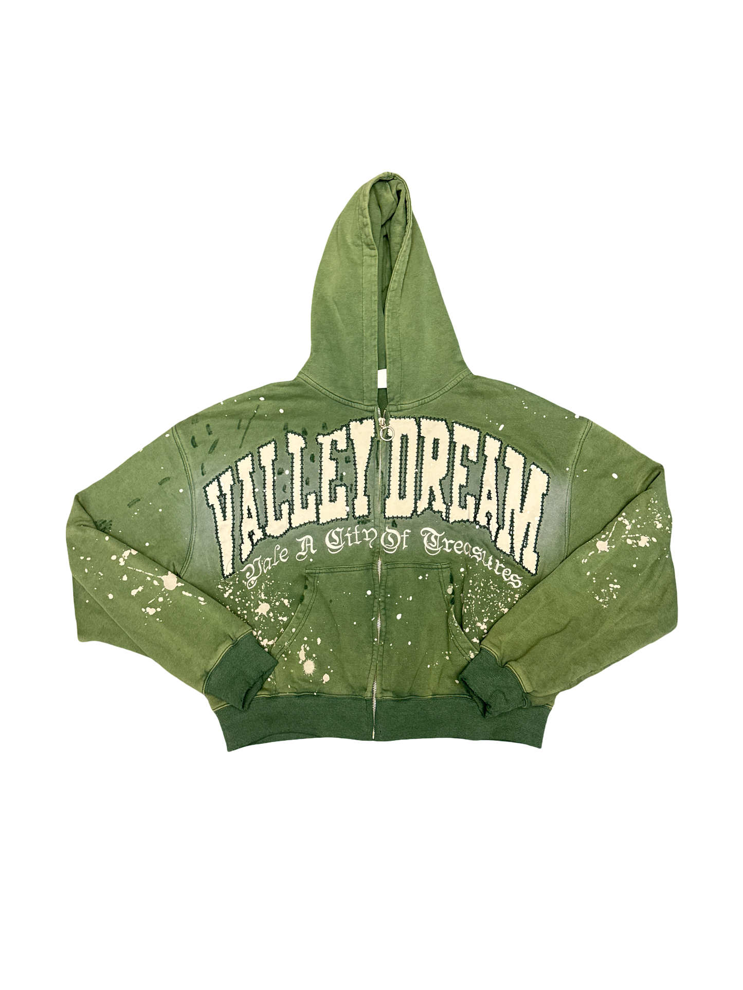 Vale Zip Hoodie (Green/White)