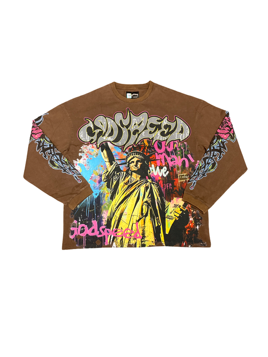 Godspeed "Statue Of Liberty" Tee (Brown/Multi)
