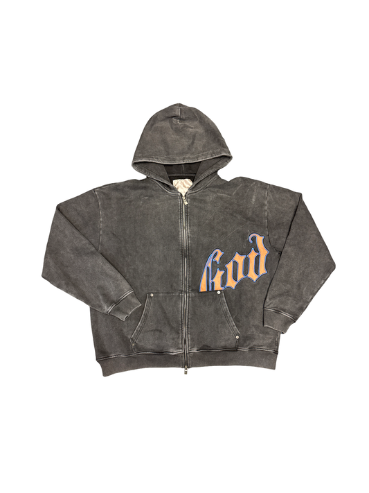 Godspeed Zip Hoodie (Black/Orange/Blue)