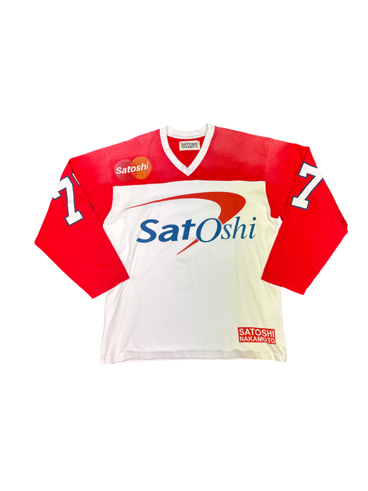 Satoshi Nakamoto Credit Card Jersey (White/Red)