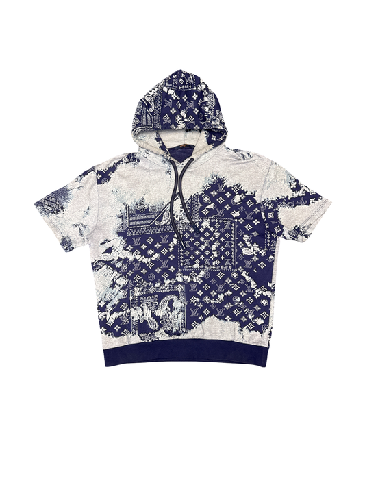 Louis Vuitton Paisley Monogram Short Sleeve Hoodie (Navy/White)