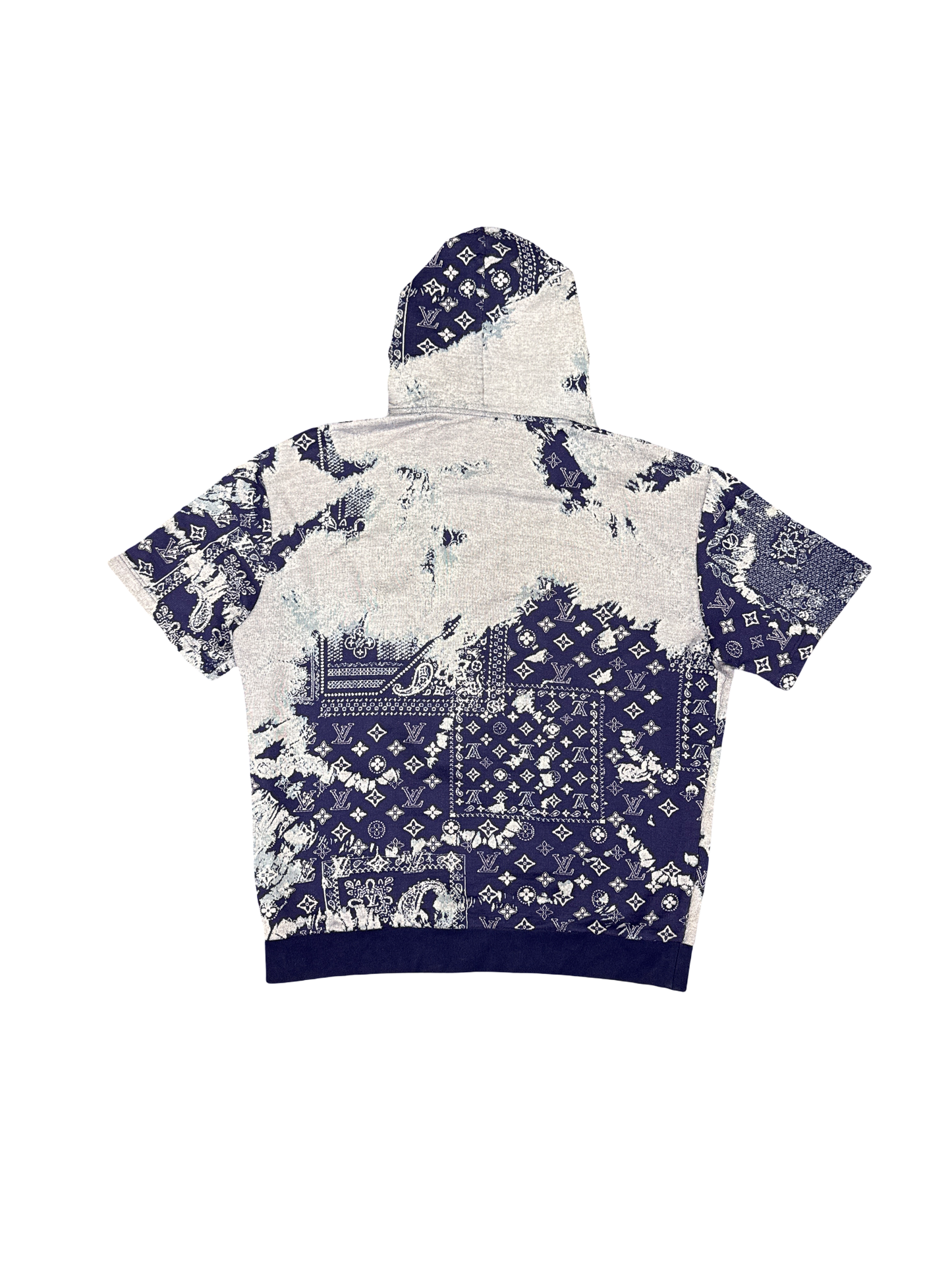Louis Vuitton Paisley Monogram Short Sleeve Hoodie (Navy/White)