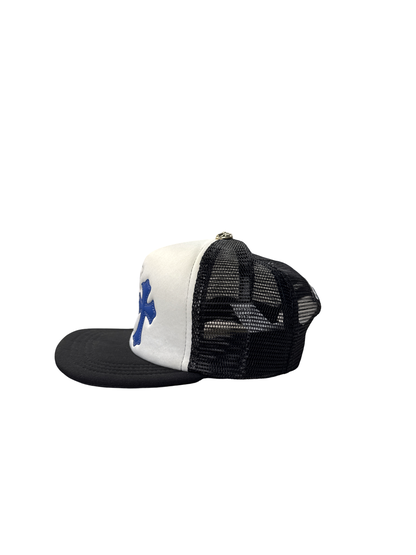 Chrome Hearts "Triple Cross Leather Patch" Trucker (Red/White/Blue)