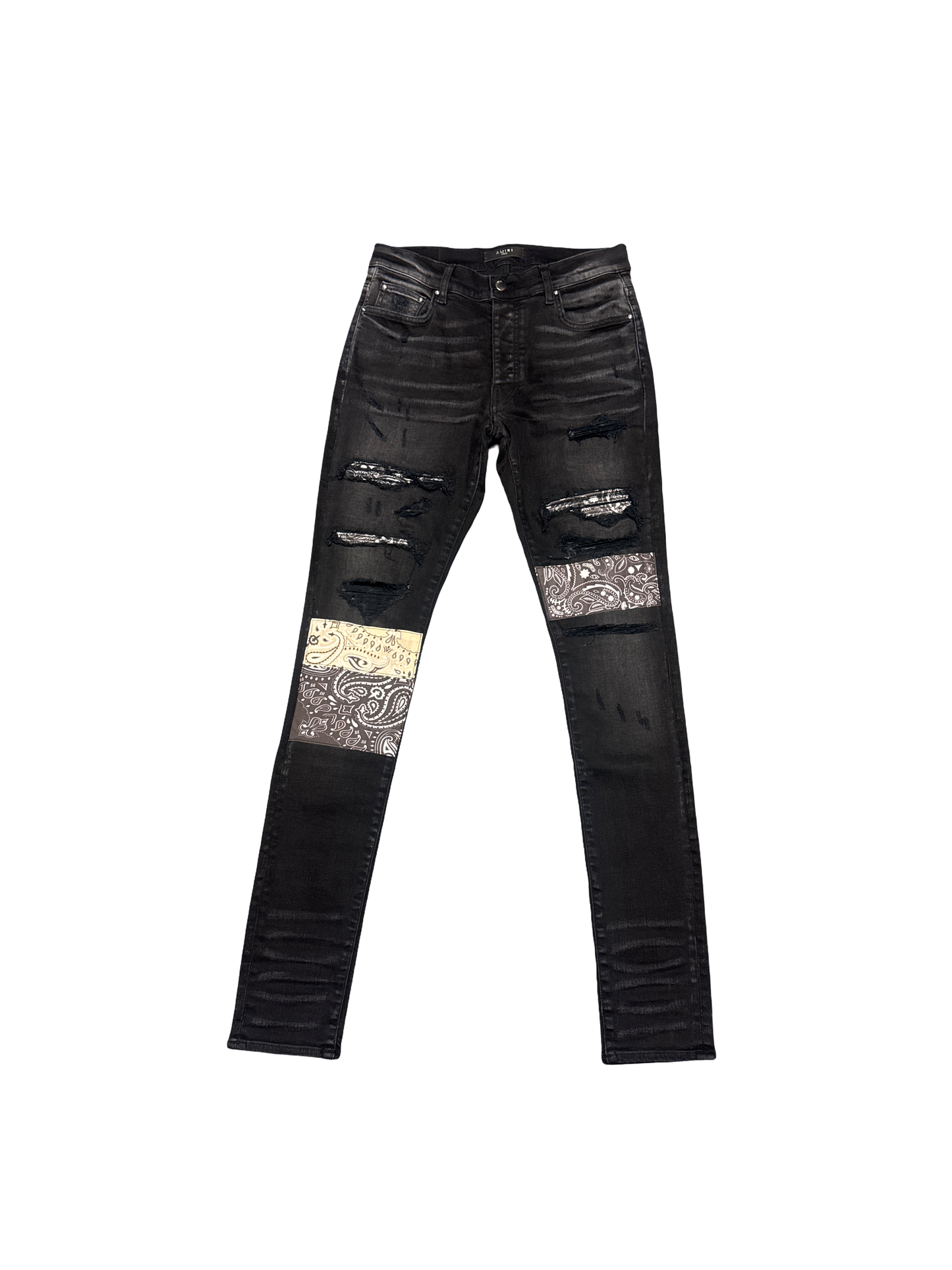 Amiri Paisley Patch Jean (Black/White)