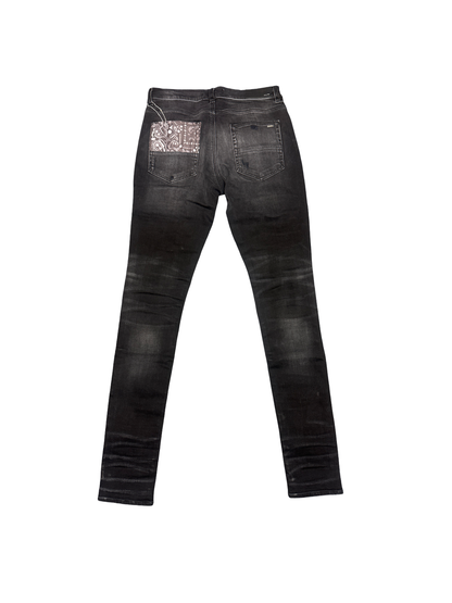 Amiri Paisley Patch Jean (Black/White)