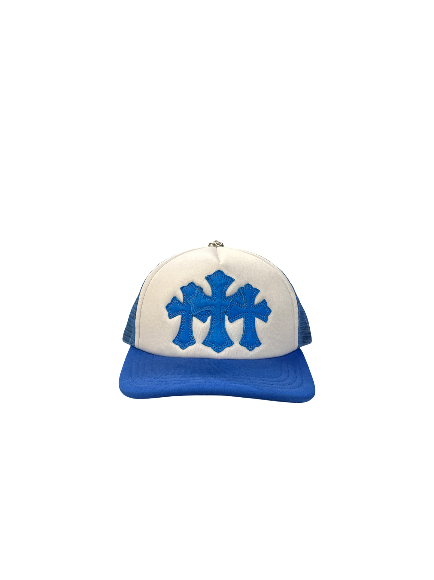 Chrome Hearts Triple Cross Trucker (White/Royal Blue)