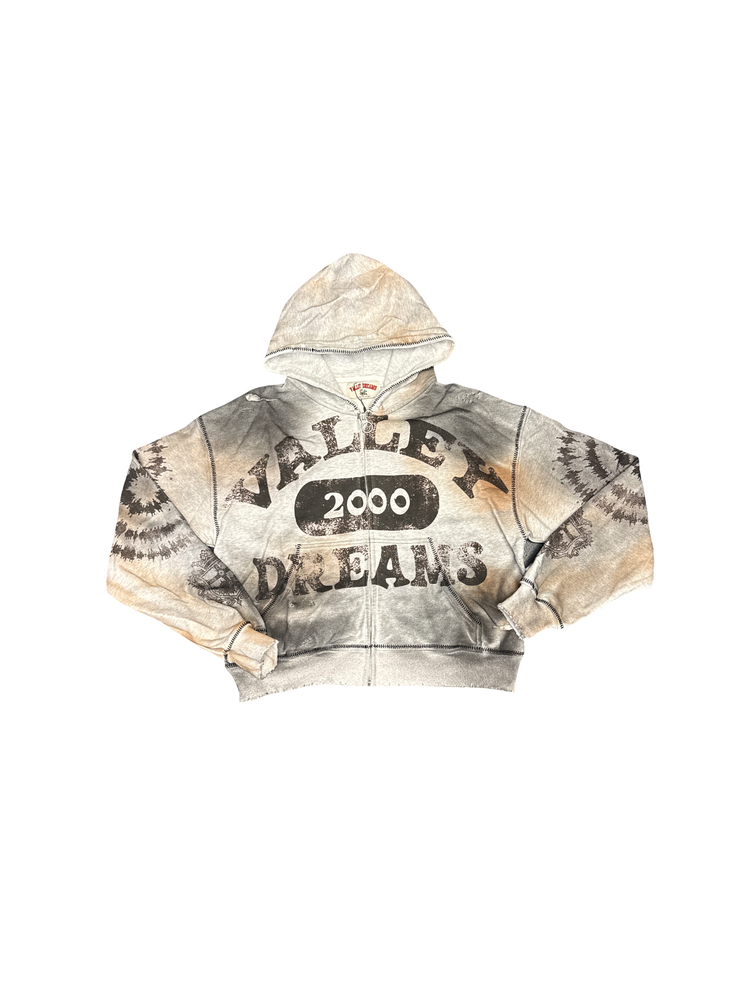 Vale "2000" Zip Hoodie (Grey/Black)