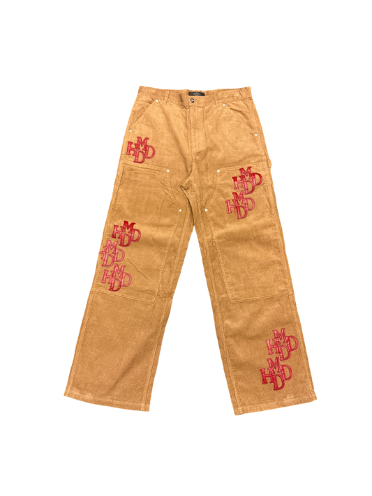 HMDD Carpenter Corduroy Pants (Tan/Red)