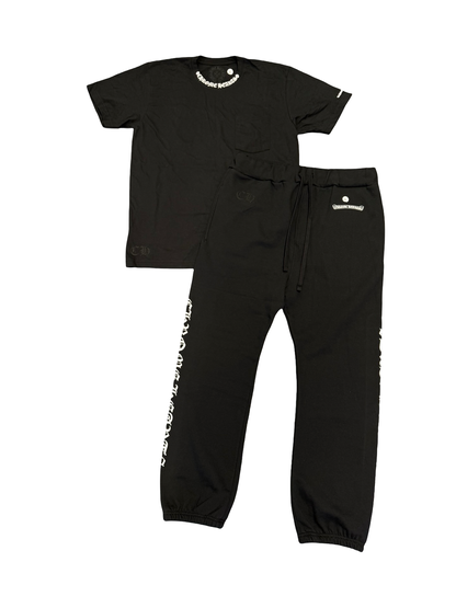 Chrome Hearts Neck Script Tee + Chrome Hearts Classic Script Logo Sweatpant