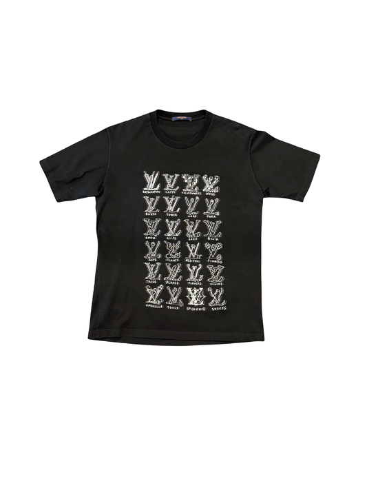 Louis Vuitton Multi LV Logo Tee Black/White