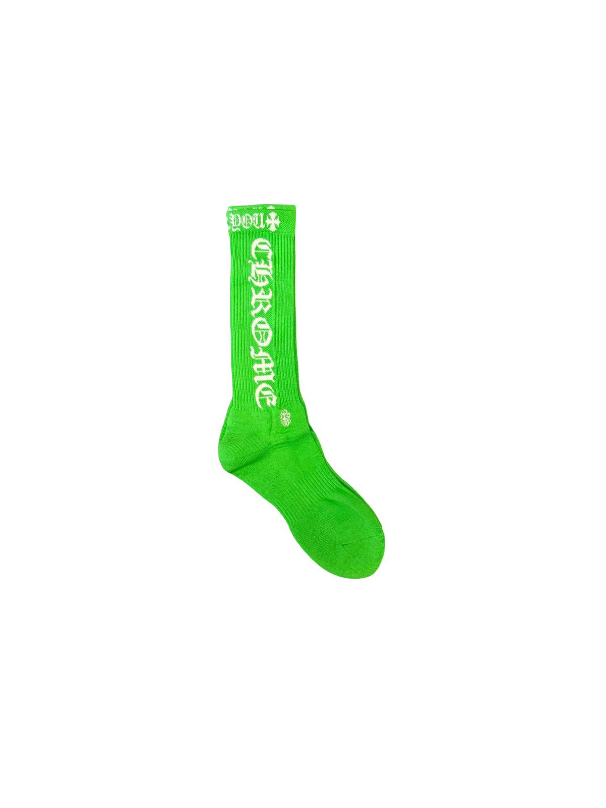 Classic Script Socks (Lime Green/White)