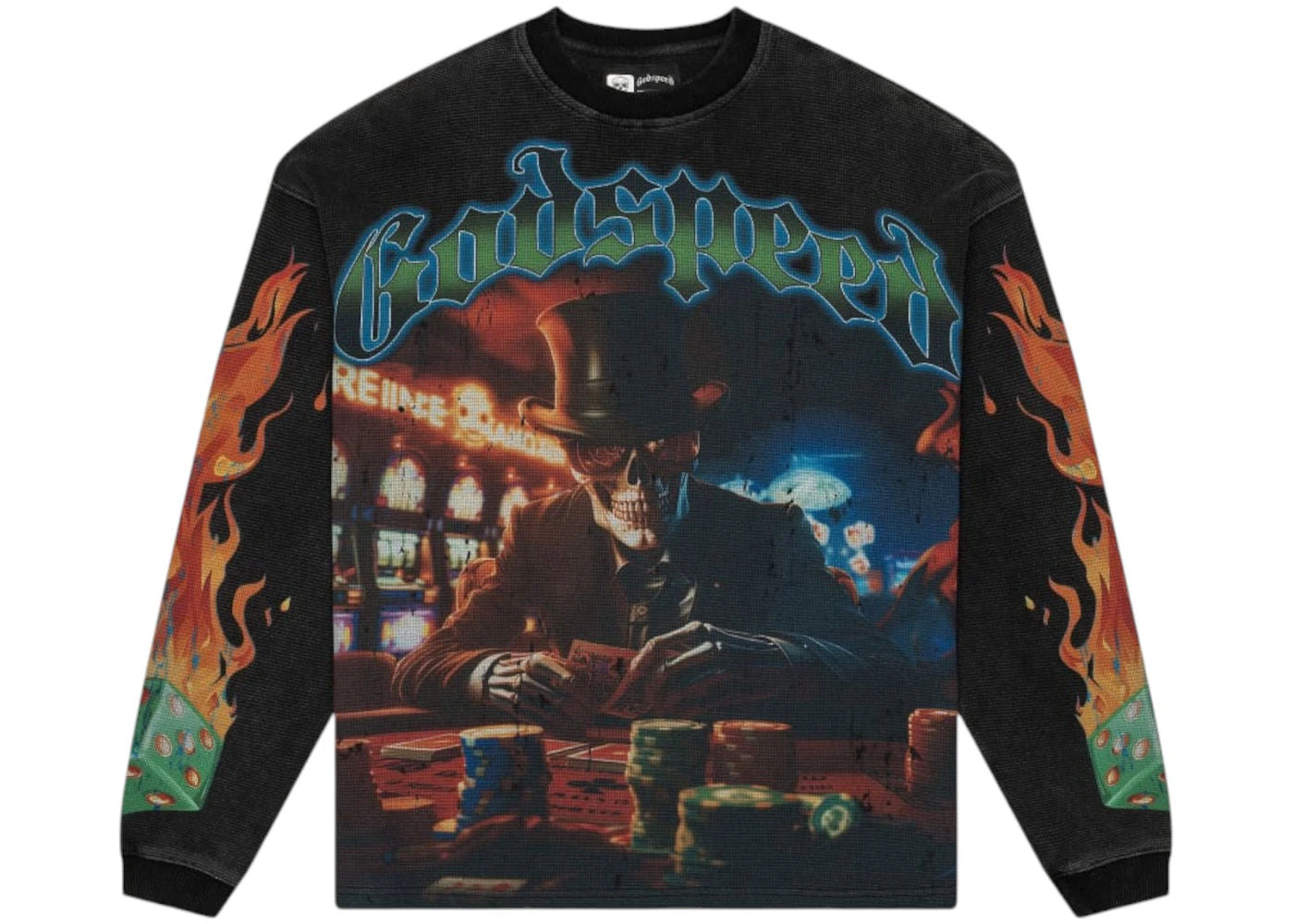 Godspeed Life's a Gamble L/S Thermal Tee Black Wash