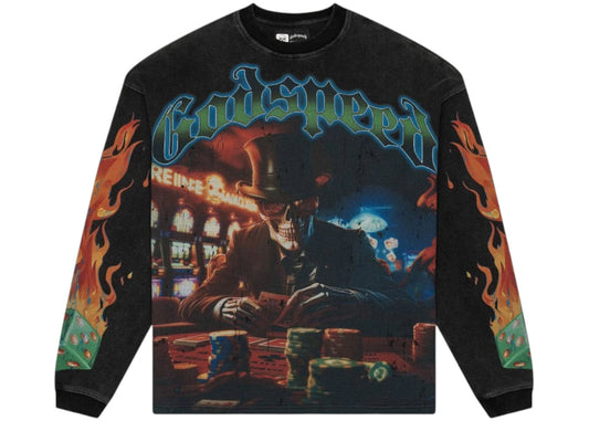 Godspeed Life's a Gamble L/S Thermal Tee Black Wash